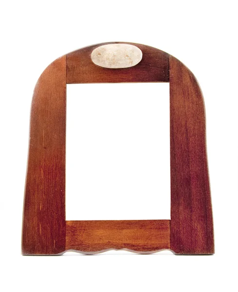 Moldura de madeira com forma incomum pronta para suas fotografias — Fotografia de Stock