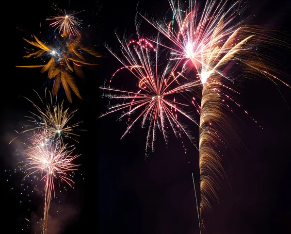 Beautiful colorful fireworks — Stock Photo, Image