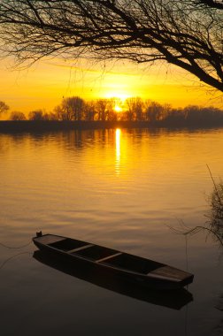 Sunrise over the river on beautiful summer day clipart