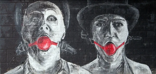 Graffiti - iki palyaço — Stok fotoğraf
