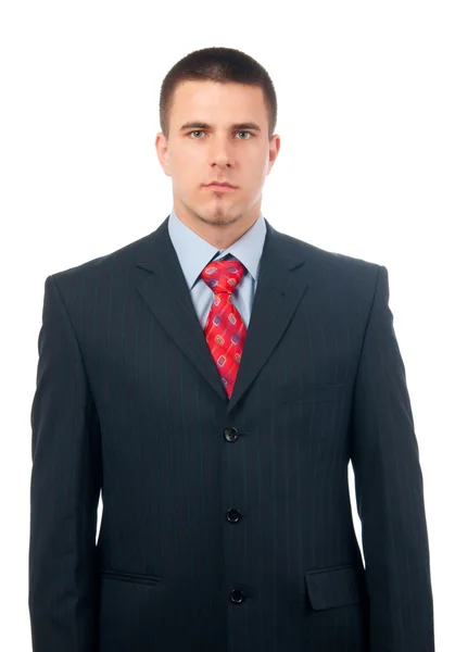 Portret przystojny poważny biznesmen patrząc na białym tle — Zdjęcie stockowe