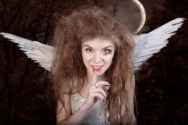 Angel with horns — Stock Photo, Image