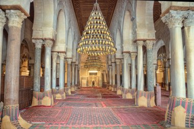 Prayer hall of the Great Mosque of Kairouan clipart
