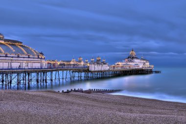 Eastbourne pier at night clipart