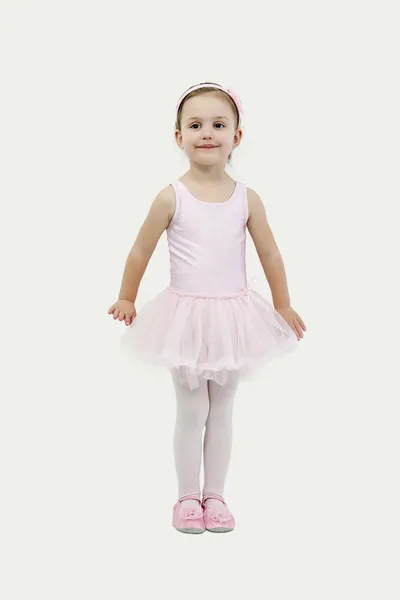 Küçük kız onun bale kostümlü — Stok fotoğraf