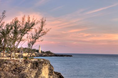 Lighthouse in Negril, Jamaica clipart