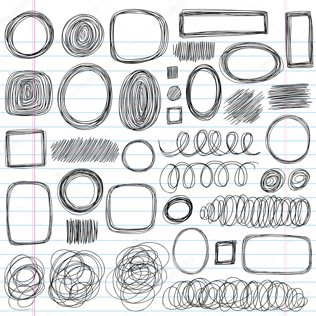 Sketchy Scribble Doodles Vector Design Elements