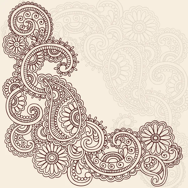 Henna mehndi pasiley doodle vettoriale — Vettoriale Stock