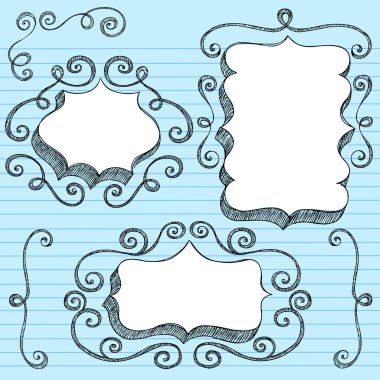 3D Shape Frames Sketchy Back to School Doodles clipart