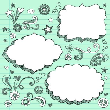 3D Shape Frames Sketchy Back to School Doodles clipart