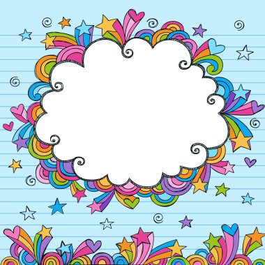 Clouds Sketchy Doodles Vector Illustration Page Border clipart