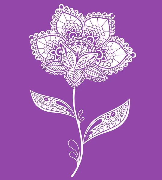 Dantel bardak altlığı peçete çiçek doodle vektör çizim tasarım öğesi — Stok Vektör