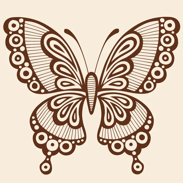 Henna Doodle Butterfly Vector Design Element — Stock Vector