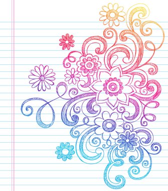 Flower Sketchy Doodles Vector Illustration clipart