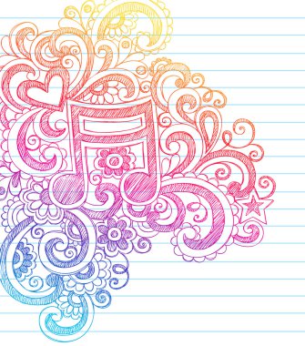 Music Note Sketchy Doodles Vector Illustration clipart