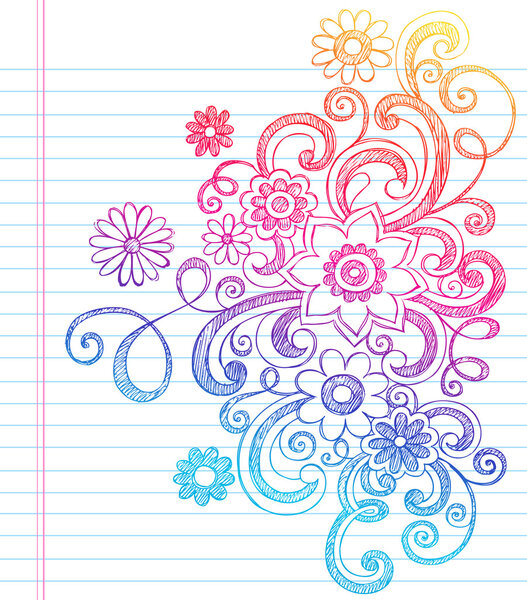 Flower Sketchy Doodles Vector Illustration