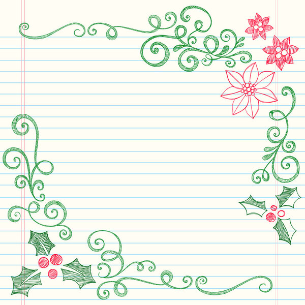 Рождественская Холли и Пуансетта Sketchy Doodles
