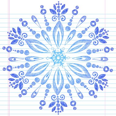 Snowflake Winter Sketchy Doodle Vector Design clipart