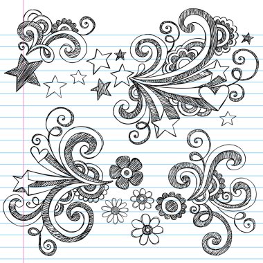 Back to School Sketchy Doodle Vector Design Elements clipart