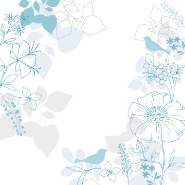 Birds and Leaves Elegant Foliage Silhouettes Vector Design clipart