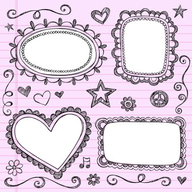 Sketchy Doodles Frames Notebook Doodles Vector clipart