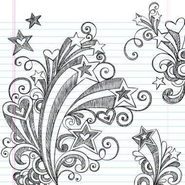 Starburst Back to School Sketchy Doodle Vector Set clipart