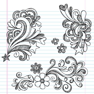 Back to School Sketchy Doodle Vector Design Elements clipart