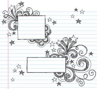 Back to School Sketchy Doodle Vector Frame clipart