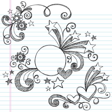 Back to School Sketchy Doodle Vector Frame clipart