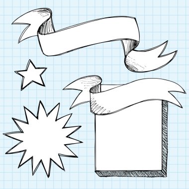 Scroll Banner Sketchy Doodles Frame clipart