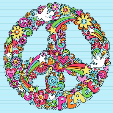 Peace Sign Dove Psychedelic Doodles