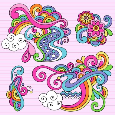 Abstract Psychedelic Doodles Vector clipart