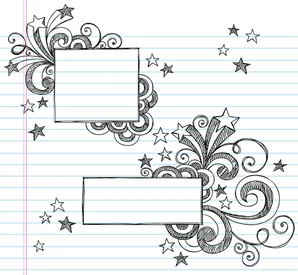 Torna a scuola Sketchy Doodle Vector Frame — Vettoriale Stock
