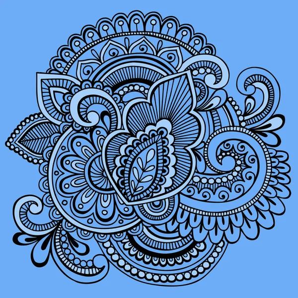 Henna tatuagem ornamentada abstrata doodle vector — Vetor de Stock