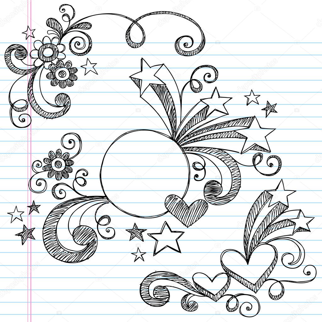 Back to School Sketchy Doodle Vector Frame
