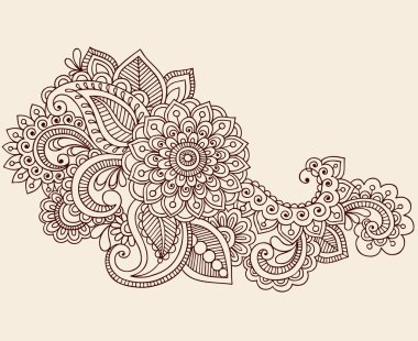 Henna Mehndi Tattoo Doodles Vector Design Elements clipart