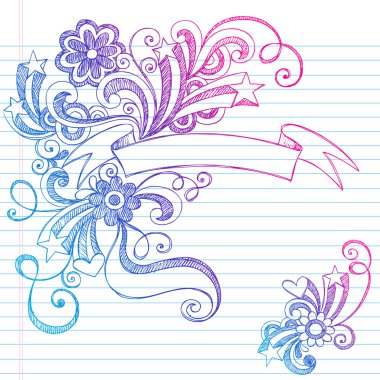 Sketchy Doodle Scroll Banner Vector clipart