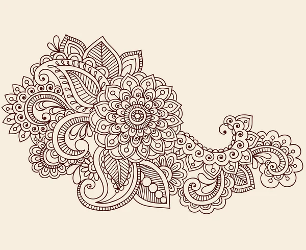 Elementos de design de vetores de Doodles de tatuagem Henna Mehndi —  Vetores de Stock