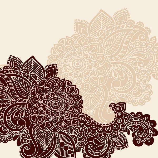 Henna Mehndi Tattoo Doodles Elementos de diseño vectorial — Vector de stock