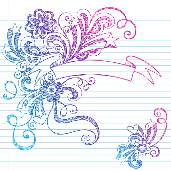 Sketchy Doodle Scroll Banner Vector — Stock Vector