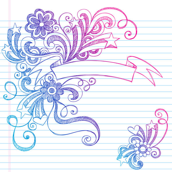 Sketchy Doodle Scroll Banner Vector