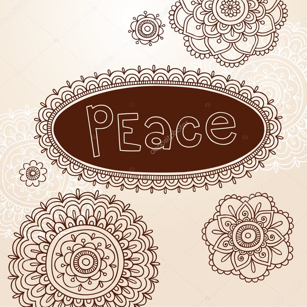 Henna Frame and Tattoo Paisley Flower Doodles Vector