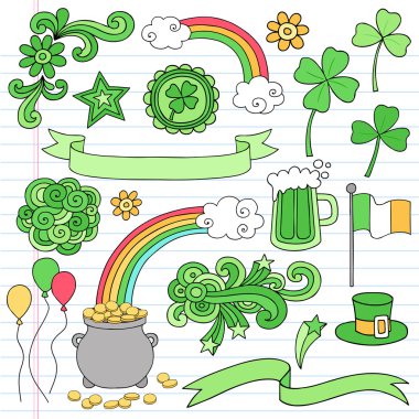 St Patrick;s Day Icon Set Vector Design Elements clipart