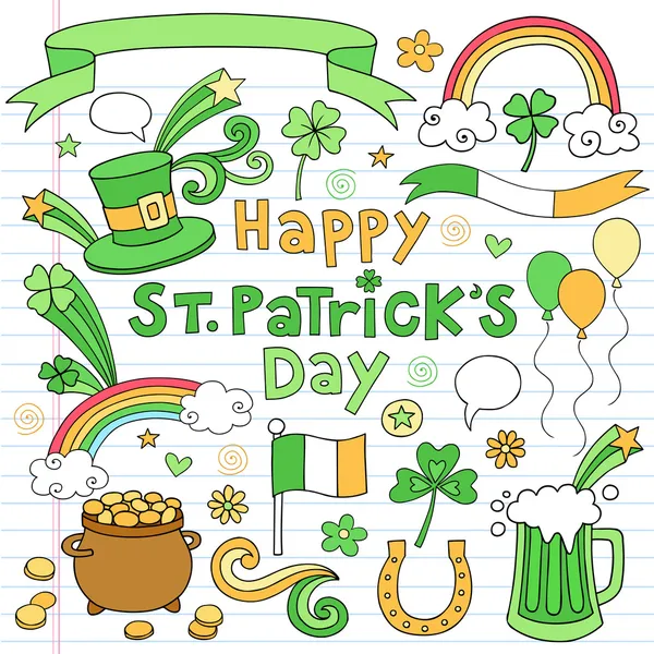 St Patrick's Day Icon Set Vector Design Elements — Stock Vector