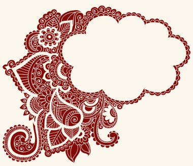 Hand-Drawn Cloud Shaped Henna clipart