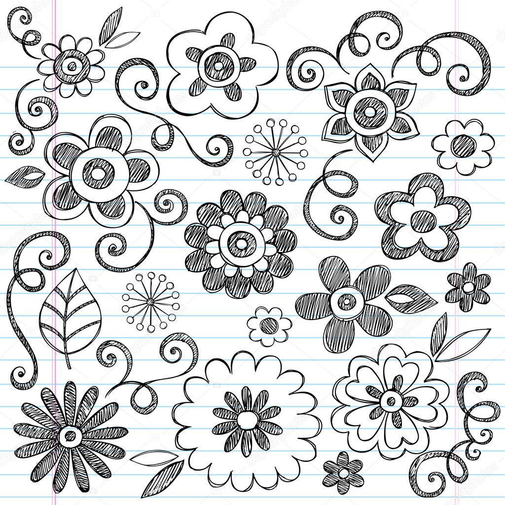 Download Flowers Sketchy Notebook Doodles Vector Design Elements ...