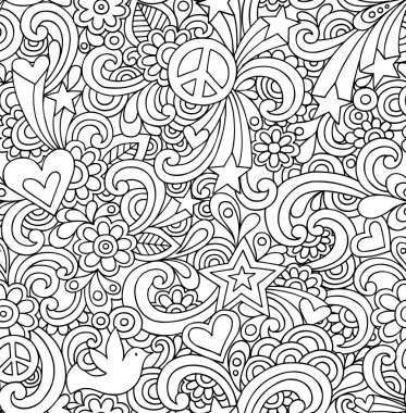 Retro Doodles Seamless Repeat Pattern Vector clipart