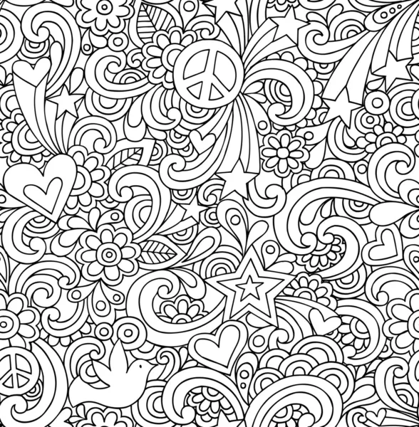 Ρετρό doodles άνευ ραφής επαναλάβετε μοτίβο διάνυσμα — Διανυσματικό Αρχείο