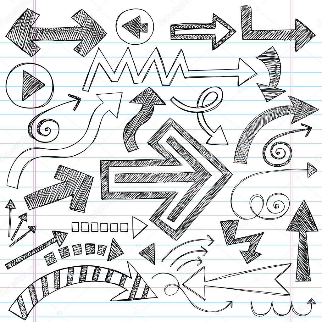 Arrows Sketchy Notebook Doodles Vector Design Elements