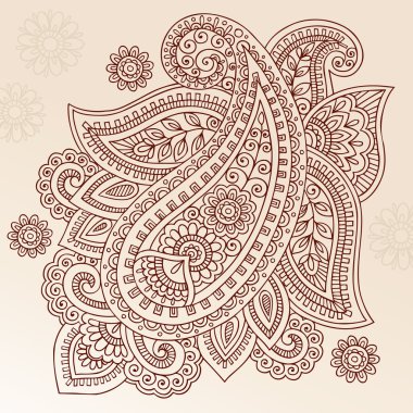 Henna Paisley Flower Doodle Vector Design Element clipart